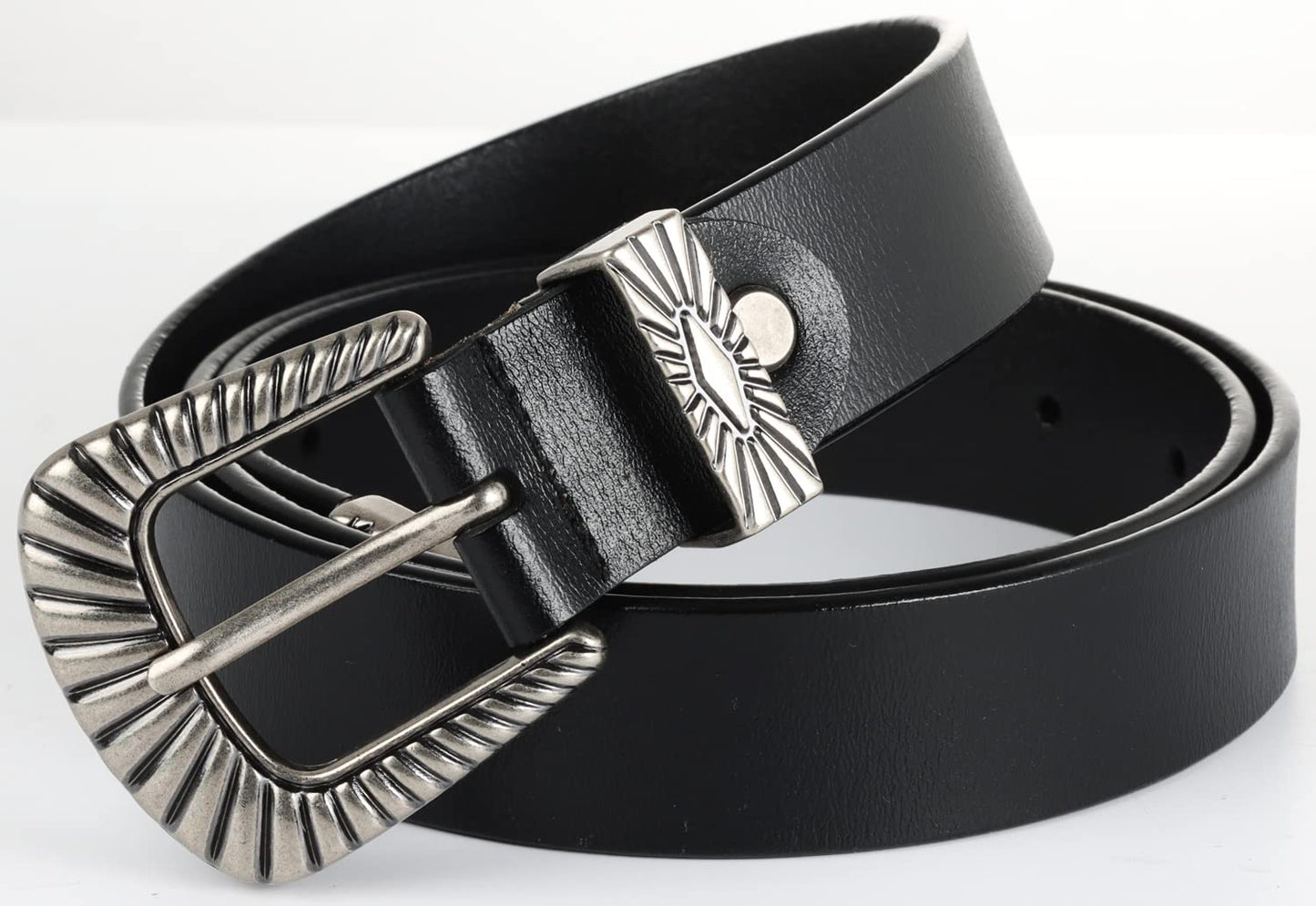 ALAIX Belts for women Women's Belts Silver Gold Buckle leather belts Black Western belts Jeans Pants belts for women