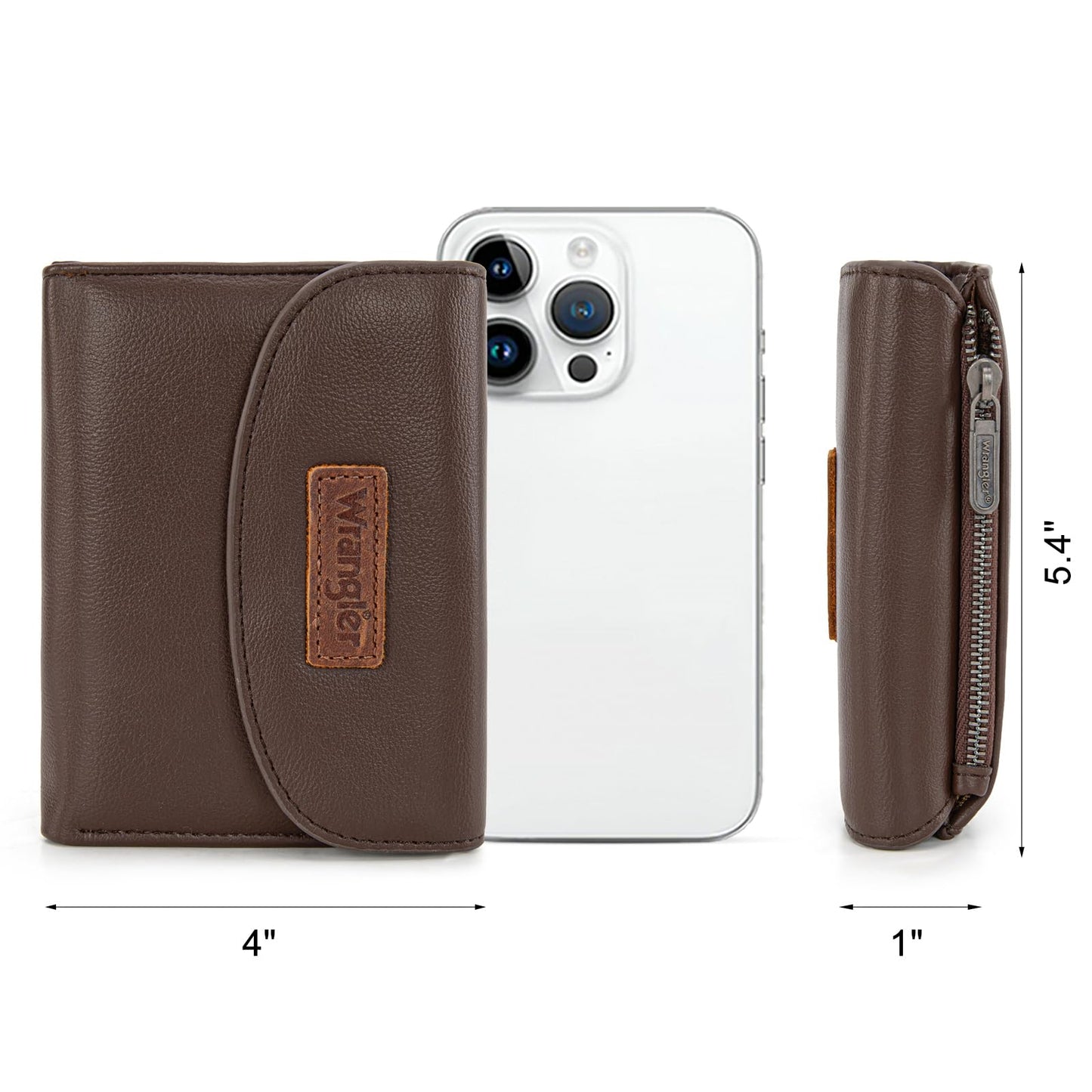 Montana West X Wrangler Small Wallets Woman Trifold Wallets, Card Cases & Money Organizers Womens Wallet Minimalist Wallet for Women Ladies Female Coffee with Coin Purses