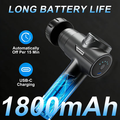 LEERCON Massage Gun with Heat Deep Tissue Back Massager Gun for Pain Relief, Mini Percussion Massage Gun - Birthday Gifts for Men Women Dad Mom him, Black