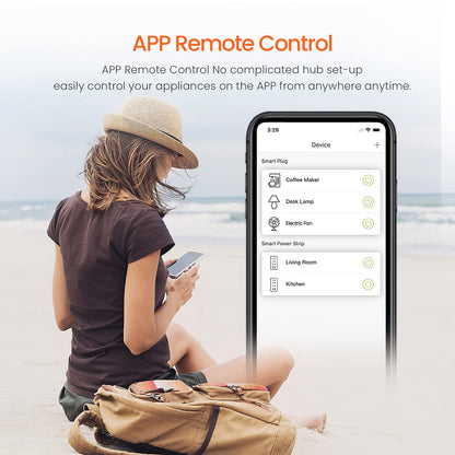 TENDA SP6 Smart Plug WiFi Outlet Switch, Works with Alexa & Google Assistant for Voice Control, Remote Control via App, Timer & Schedule Function, 15A Easy Install, Compact Design, FCC ETL Certified