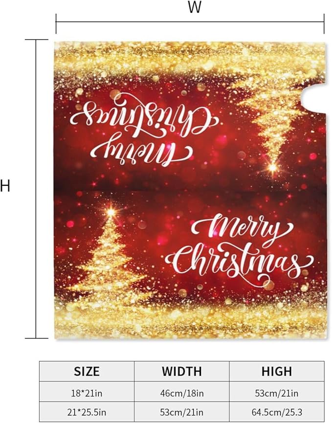 Mailbox Covers Merry Christmas Red Gold Magnetic Letter Post Box Cover Standard Size 21 x 18 Inch Garden Yard Home Decorative