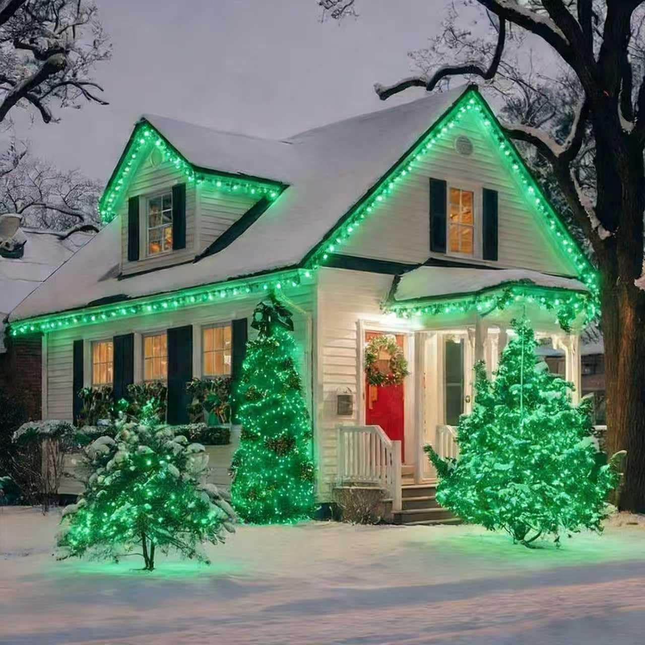 LAMPHOME St. Patrick's Day Mini String Lights, Super-Bright Extendable Green Christmas Lights Decoration 100Lights 19.6ft UL Certified Mini Bulb String Lights Set for Outdoor Christmas Tree Decor