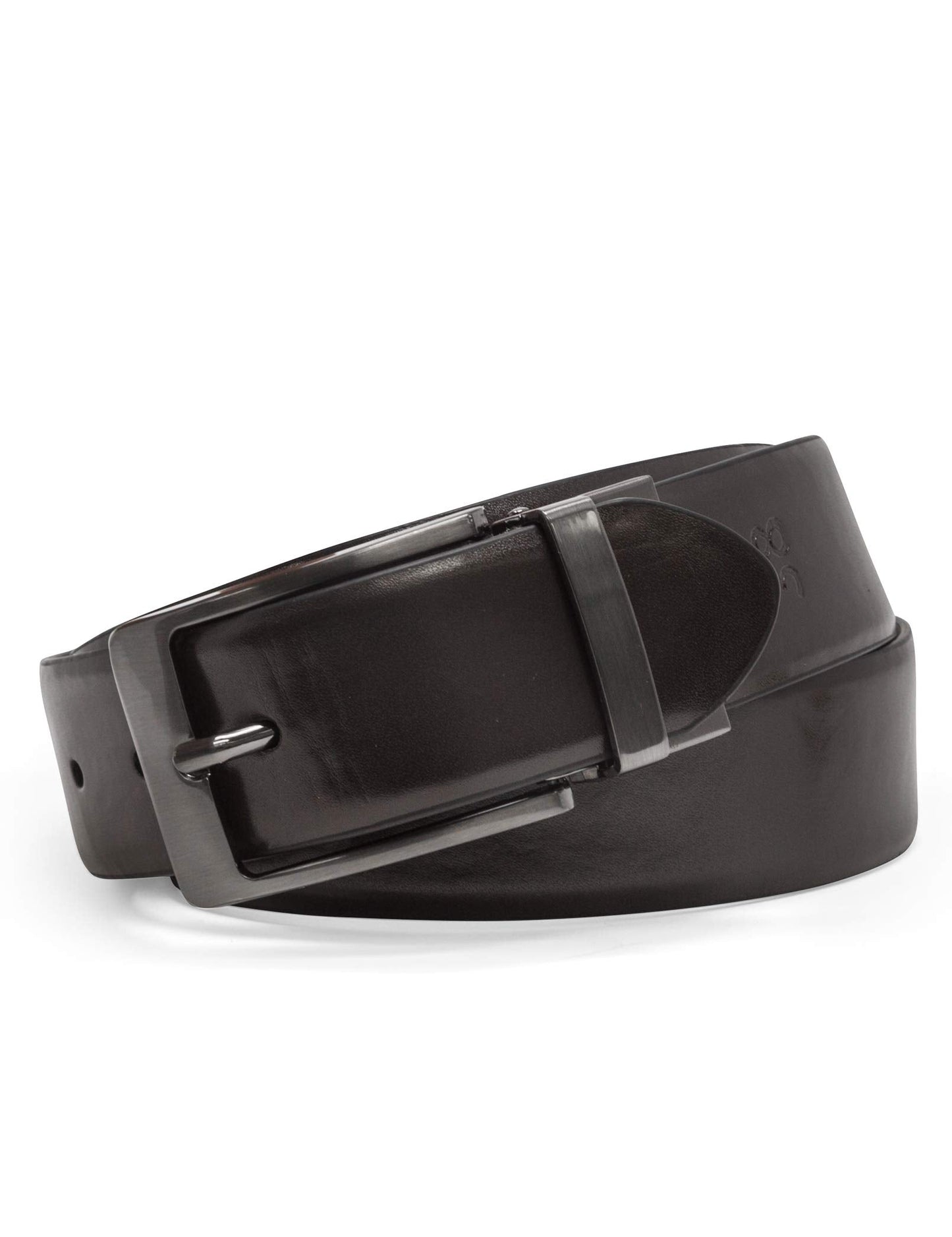 Steve Madden Reversible Men's Dress Casual Every Day Leather Belt, Black/Brown (Burnished), 48