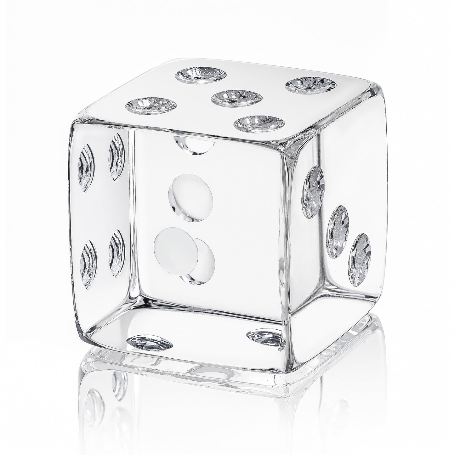 QFkris 2.2" Glass Dice Paperweight Glass Art Dice Figurine Paper Weights for Desk