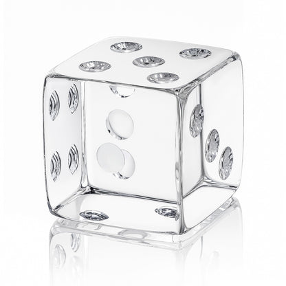QFkris 2.2" Glass Dice Paperweight Glass Art Dice Figurine Paper Weights for Desk