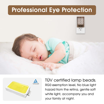 Night Light, Nights Lights Plug Into Wall [2 Pack], Plug in Night-Light, Nightlight, Dusk to Dawn Sensor, Adjustable Brightness Nightlights for Bathroom, Hallway, Stairway, Soft White