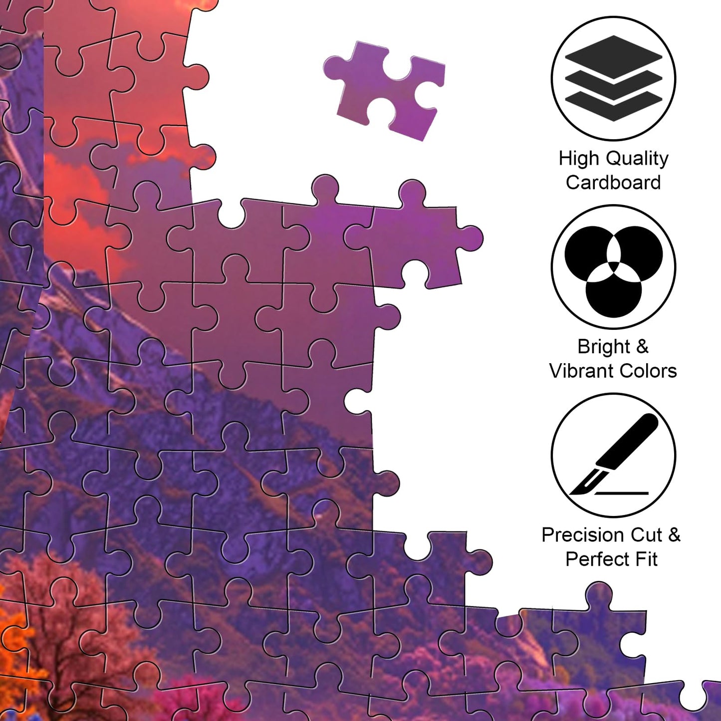 1000 Piece Jigsaw Puzzle, Dreamy Twin Crescent Moon Starry Sky