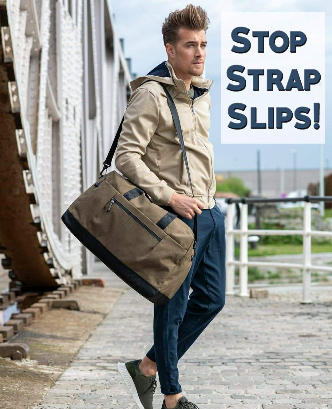 Strap Gummy - Stop Strap Slips - the ORIGINAL Shoulder Strap Grip Non Slip Strips - Set of 6 pieces, Semi-Clear