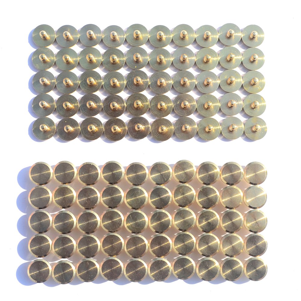 DGOL 50 Pairs Brass Backscrews Golden Leather Fasteners Sturdy Binding Rivets Belt Strap Collar Back Screws PU Studs Length (0.158 inch (4mm))