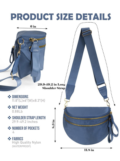 Pure Colour Crossbody Bag Bum Bag for Women,Spacious Purse Fanny Packs Belt Bag,Oversized Bum Bag (Colour Bum Bag-Beige)