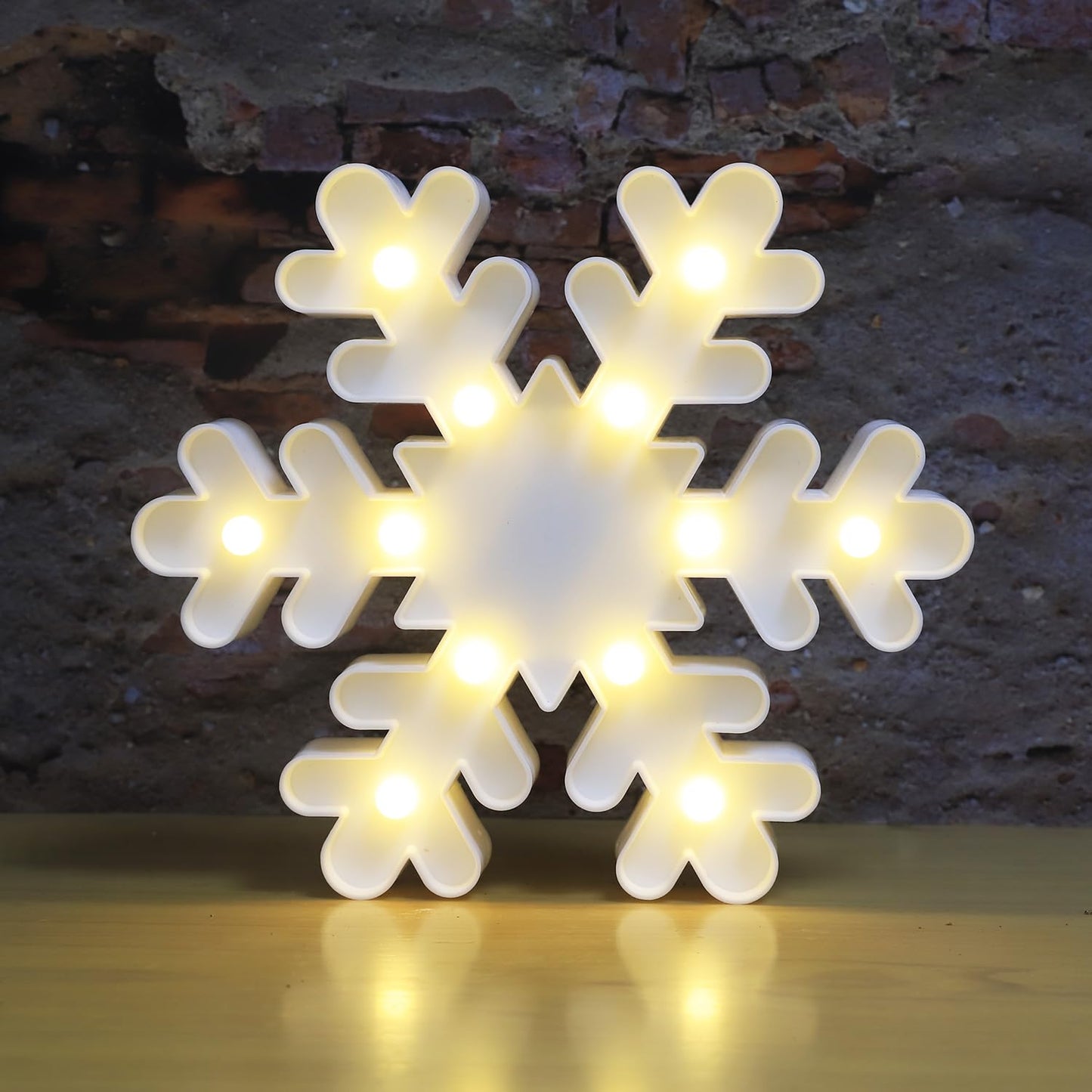 Vicila Snowflake Marquee Sign Christmas Lights, LED Night Lights Table & Wall Lamp for Bedroom, Kids' Room, Nursery Room, Home, Christmas Decorations - White Snowflake
