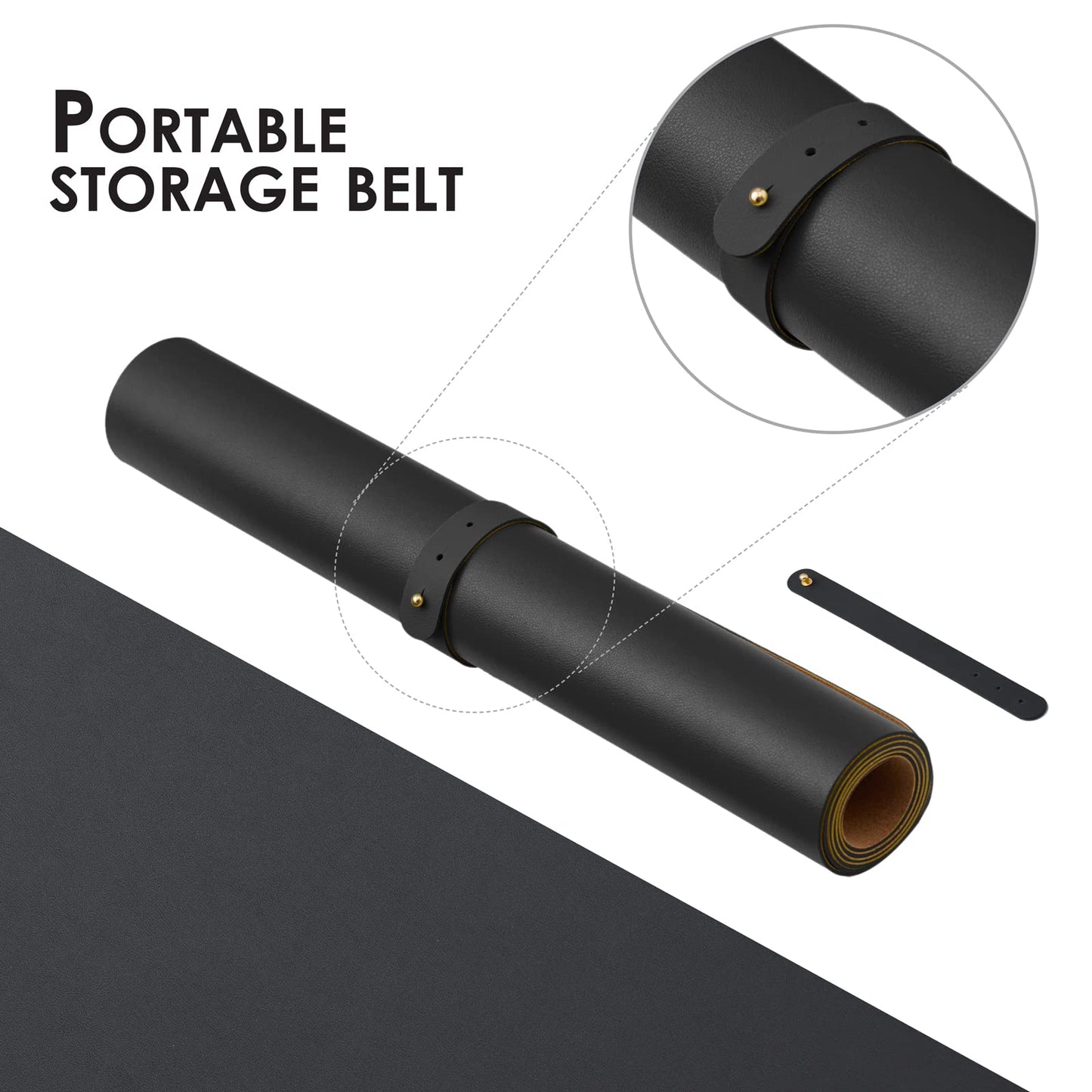 Cork Desk Mat - Dual-Sided Desk Pad for Office and Home - Desk Organization and Accessories - Ideal for Large Mouse Pad and Desk Mats on Top of Desks(Black,80cmx 40cm)