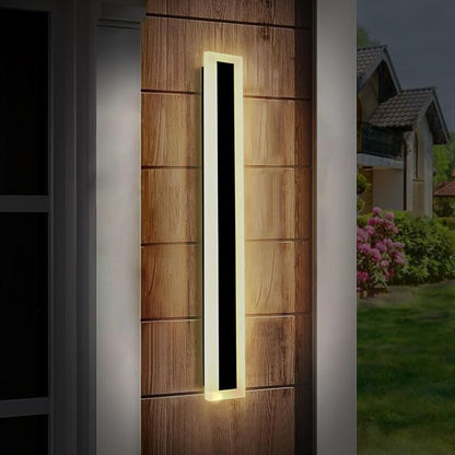 TooCust 2 Pack 23.6in Long Outdoor LED Wall Light, IP65 Waterproof, 24W Warm White 3000K, Narrow Strip Light, Long Wall Sconce for Garage, Wired Installation