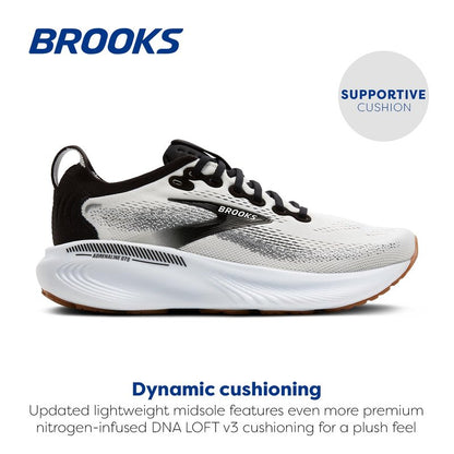 Brooks Women’s Adrenaline GTS 25 Supportive Running & Walking Shoe - White/Black/White - 8.5 Medium