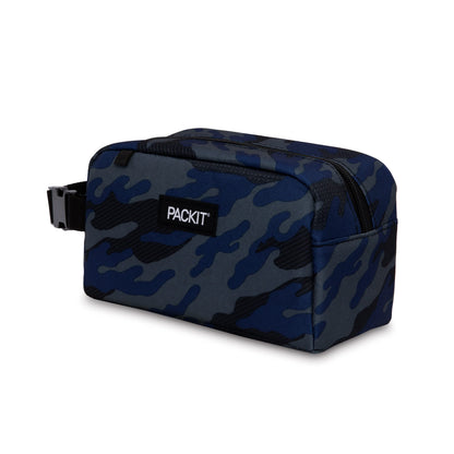 PackIt® Freezable Snack Box, Checked Out, Built with ECOFREEZE Technology, Collapsible, Reusable, Zip Closure with Buckle Handle, Designed For Work Snacks, Fresh Snacks On the Go, Adults, and All Ages