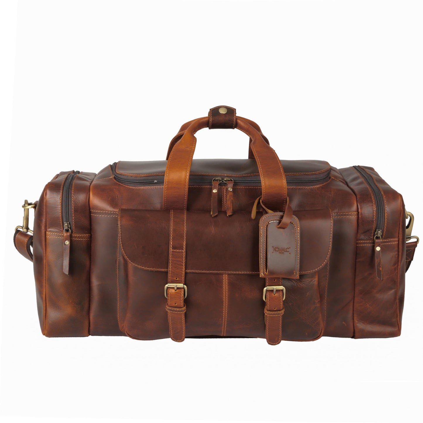 Leather duffel bag 24 Inch U Zip holdall Travel sports Duffle Weekend gym Sports