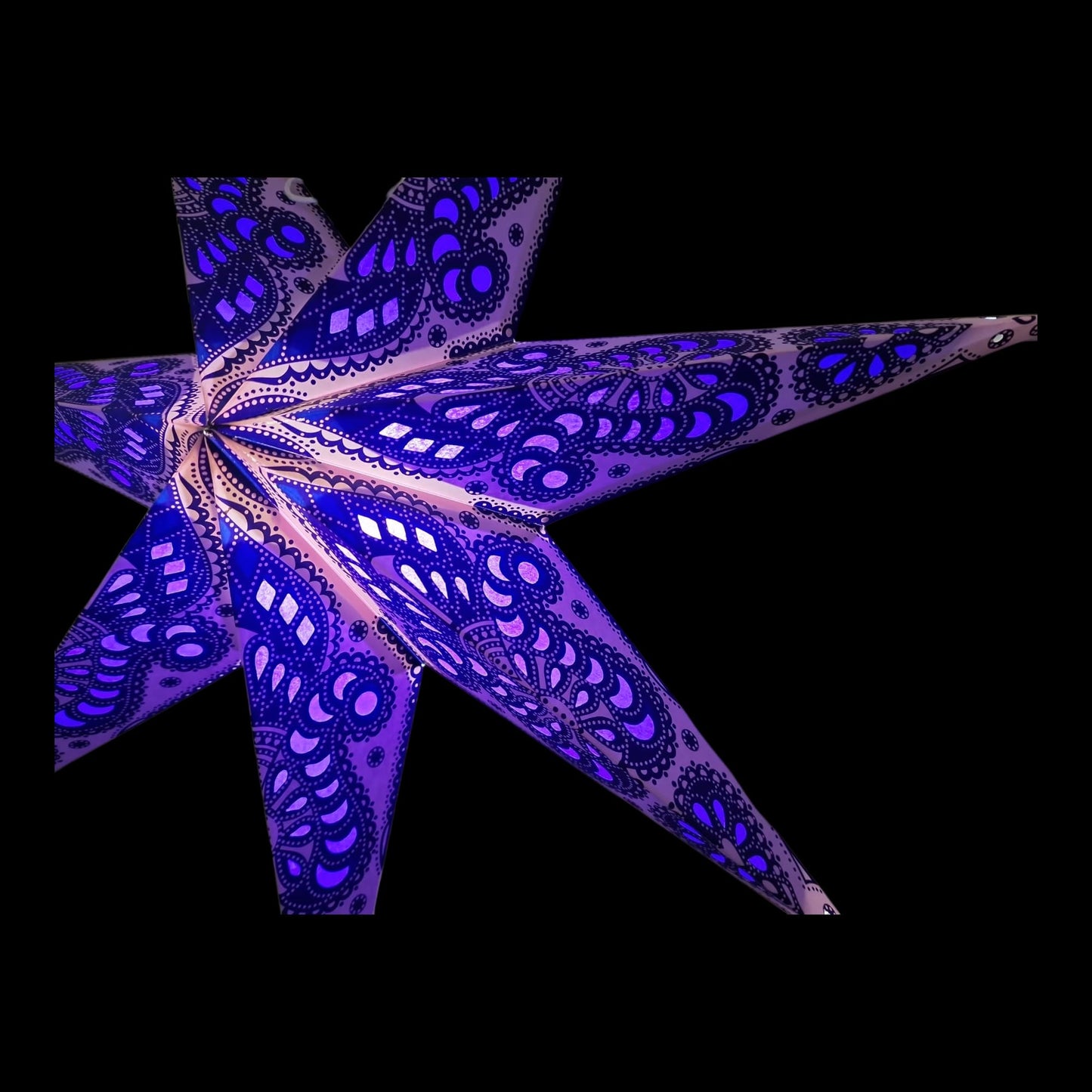 YEPSIO Lantern Lampshade Paper Star Light Shades Large 60cm Hanging Decorations for Christmas Wedding Home Decoration Birthday Party Foldable 7 Pointed Star (Purple)
