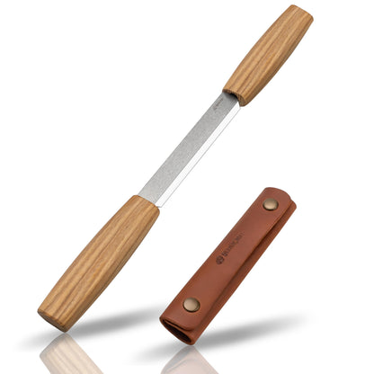 BeaverCraft Draw Knife Woodworking Tool 4.3"- Drawknife Wood Carving Knife with Leather Sheath DK2s - Whittling Knives for Shaping, Detailing, Spoon Carving - Whittling Tools
