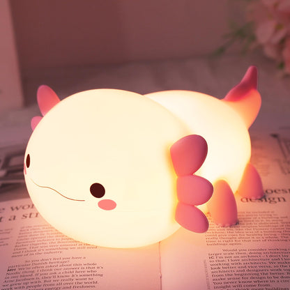OkiyiD Axolotl Gifts, Cute Axolotl Night Light for Kids, Animal Silicone Nursery Night Lamp, Cute Room Decor Night Light for Kids Girls Boys Birthday Christmas Gifts