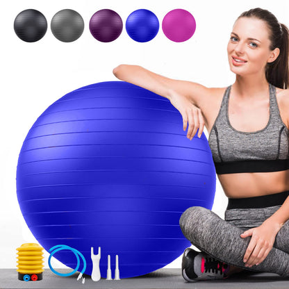 Soft Exercise Ball, Anti-Burst Yoga Ball Chair Supports 2200lbs, Stability Swiss Ball w/Pump for Pregnancy Birthing, Excersize, Workout, Fitness, Balance, Gym, Physio, Abs (Office & Home & School)