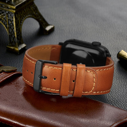 Tasikar Bands Compatible with Apple Watch Band 49mm 46mm 45mm 44mm 42mm Genuine Leather Replacement Straps Compatible with Apple Watch Ultra 3 2 1 SE Series 11 10 9 8 7 6 5 4 3, Classic Brown