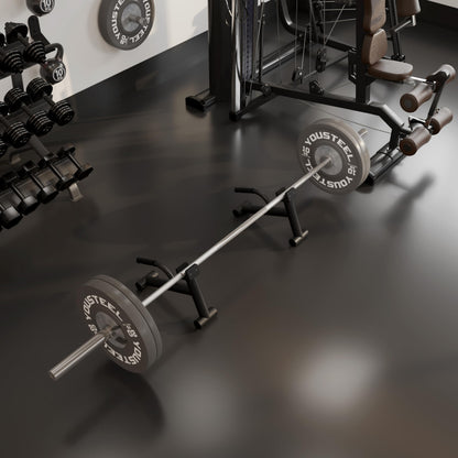 Tamisom Deadlift Jack Barbell Stand Upload 600lbs Deadlift Barbell Jack Bar Non-Slip Rubber Handle Suitable for Loading Unloading Weight Plates for Deadlift Exercise Weight Training (2)