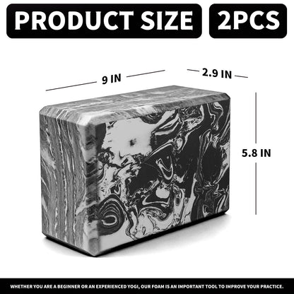2-Pack Yoga Blocks, High-Density 9"x6"x3" Yoga Brick Foam Blocks Non-Slip EVA Foam Block Yoga Props Accessories for Yoga Pilates Stretching and Meditation (Camo Black)
