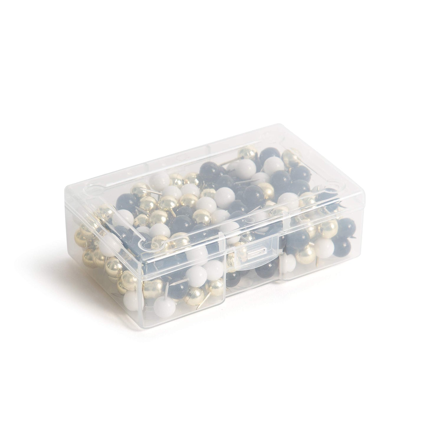 U Brands Sphere Push Pins, Black, White and Gold, 200-Count