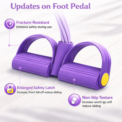 ZCFLCK Resistance Bands with Handles, 6-Tubes Multifunction Foot Pedal Resistance Band, TPE Resistance Bands for Waist Leg Abdomen Buttocks