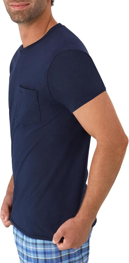 Hanes Men's Pocket T-Shirt | 6-Pack Cool & Breathable Cotton Tees - Stay-Tucked Undershirts