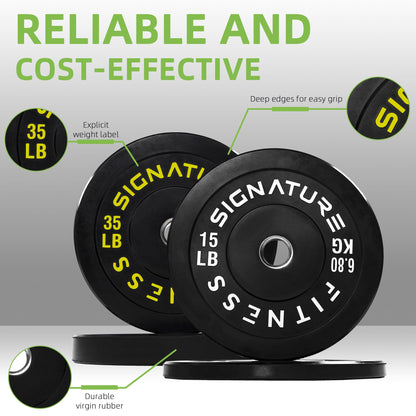 Fitvids Olympic Bumper Plates Set, 2" Weight Plates for Strength Training & Weightlifting, 100LB Set (15LB, 35LB), Multiple Packages