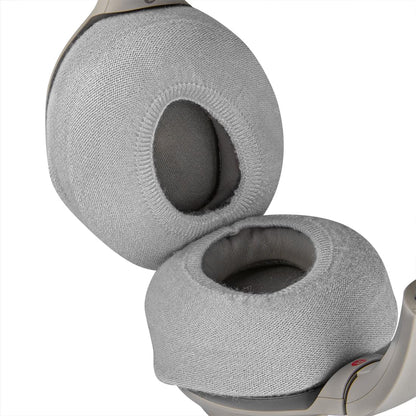 Geekria 2 Pairs Knit Headphones Ear Covers - Product Safety Certified - Washable & Stretchable Sanitary Earcup Protectors for Over-Ear Headsets, Sweat Pads for Gym, Gaming (Size M/Grey)