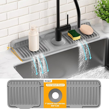 17.7'' Faucet Mat for Kitchen Sink Splash Guard Folding Kitchen Sink Faucet Mat