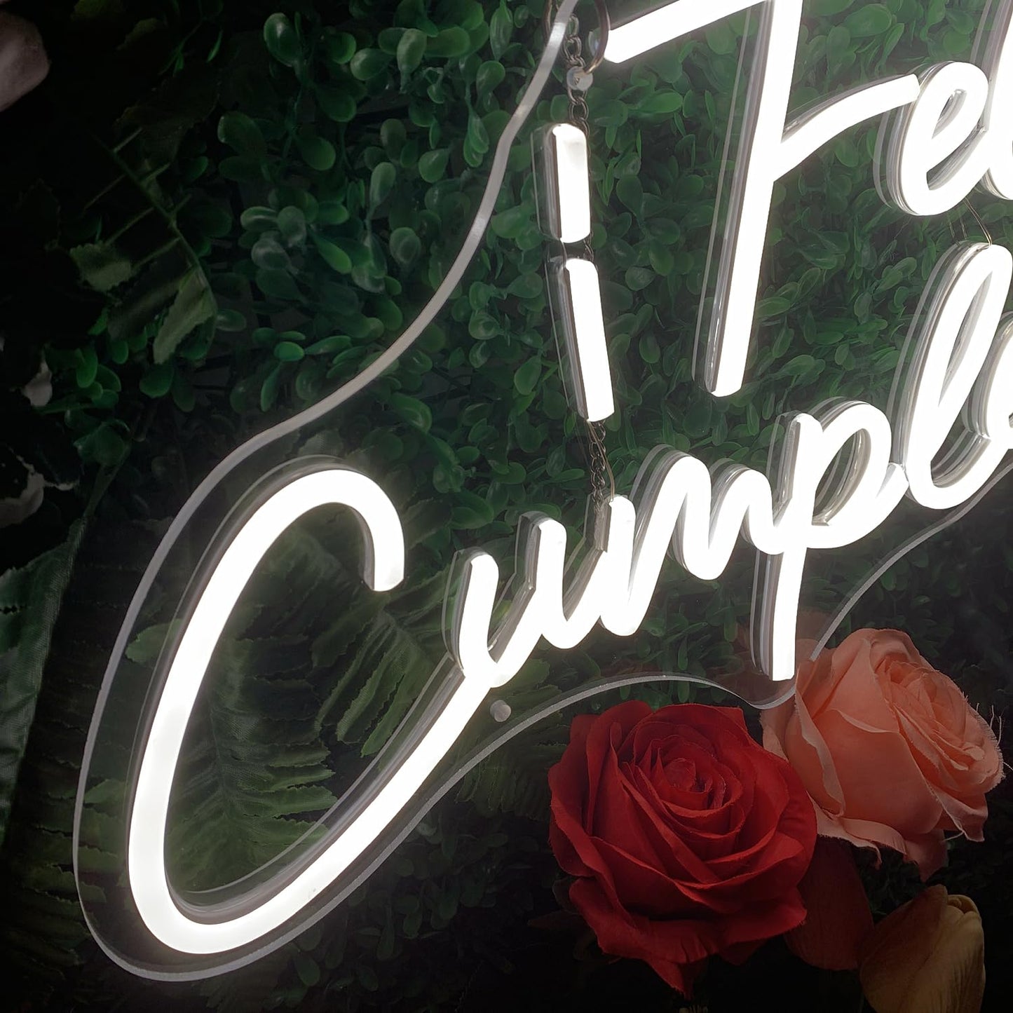 Happy Birthday Banner ¡Feliz Cumpleaños LED Neon Sign Larger for Wall Decor with USB Chain Light Modulator Reusable Custom Led Sign Art Decorations Bar Wedding Home 20.53"x9.44"