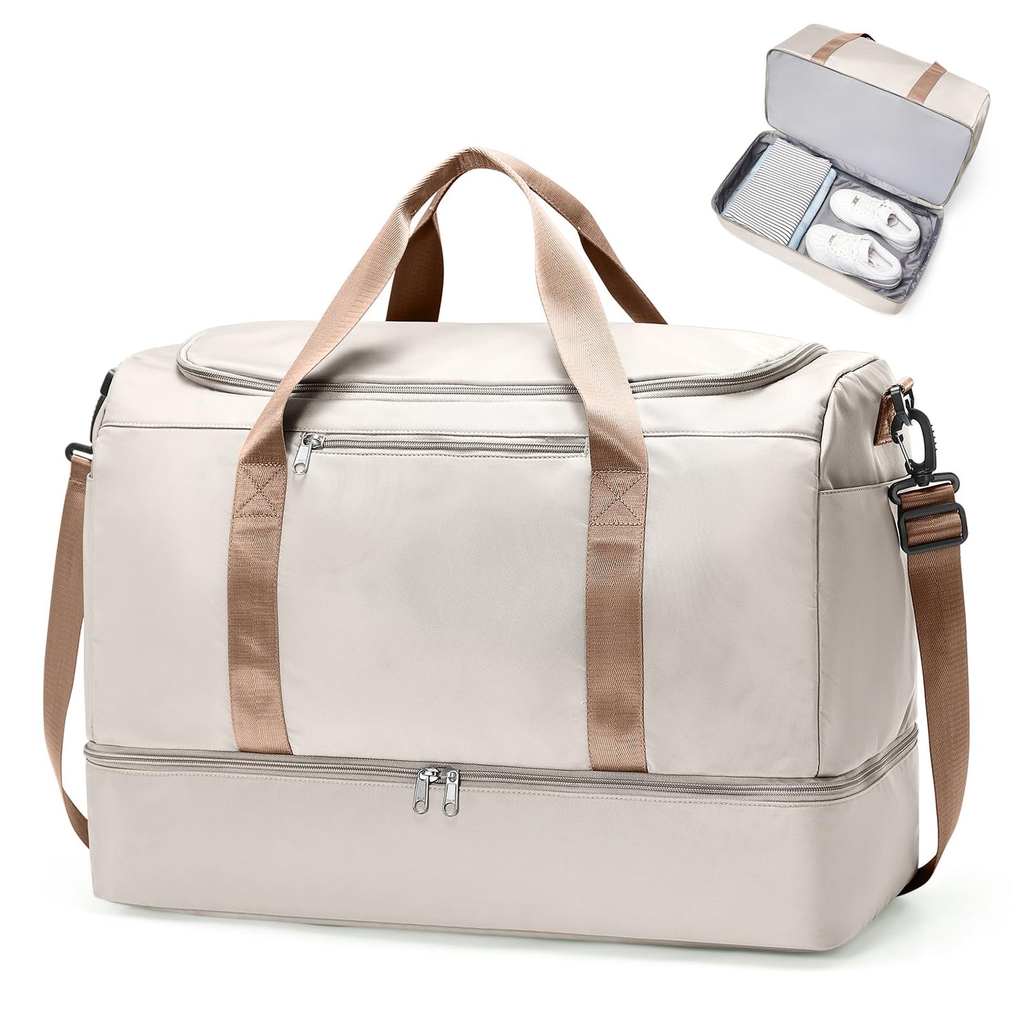Extra Large Travel Duffle Bag,Carry on Overnight Weekend Bag with Shoes Compartment,Weekender Bags for Women for Travel Business Trips Sport Hospital