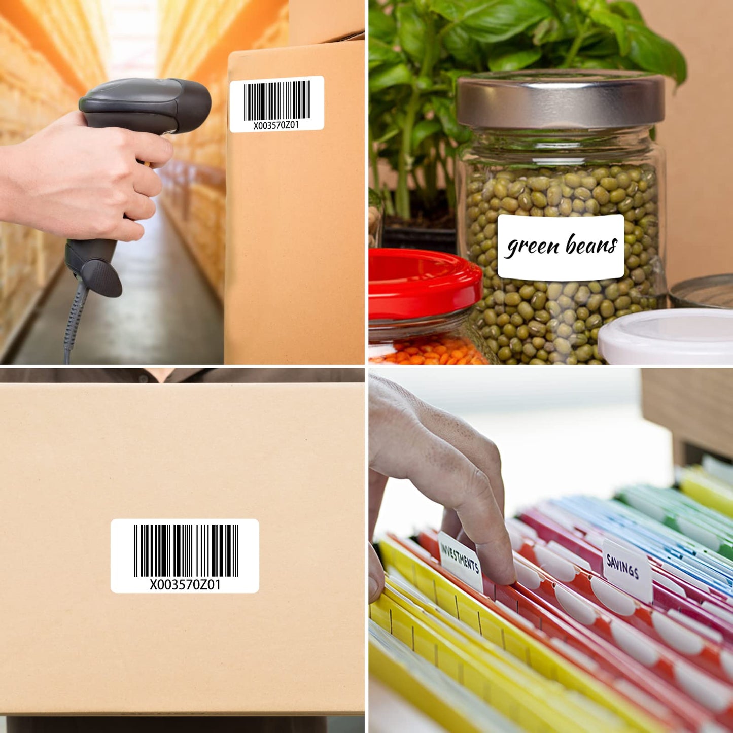 MFLABEL 12 Rolls Thermal Shipping Labels (12,000 Labels) - 2.25 x 1.25 Inch Direct Thermal Perforated Stickers for FBA, Barcode, SKU, Packaging – Compatible with Zebra, Rollo, Munbyn Thermal Printers
