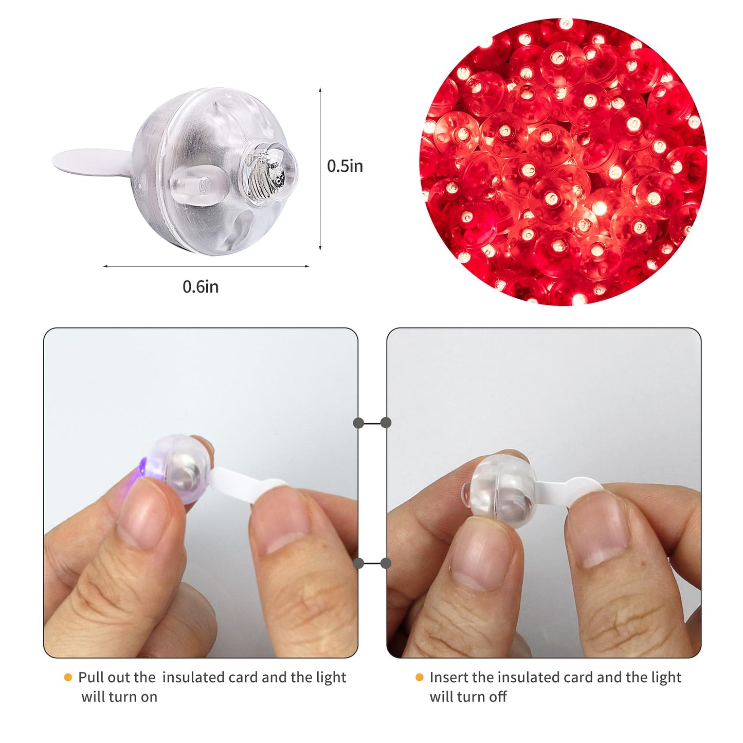 Aogist 100Pcs Red Balloon Lights with Hook,Long Standby Time,Waterproof Mini Light for Birthday Party Wedding Christmas Halloween Easter Decorative (Steady)
