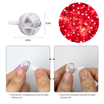 Aogist 100Pcs Red Balloon Lights with Hook,Long Standby Time,Waterproof Mini Light for Birthday Party Wedding Christmas Halloween Easter Decorative (Steady)