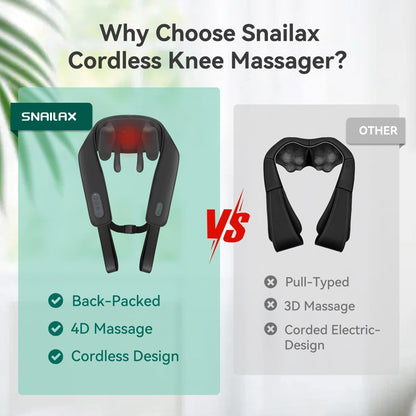 Snailax Cordless Neck Shoulder Massager with Soothing Heat, Fsa Hsa Eligible, Upgarded 4D Deep Tissue Kneading, Shiatsu Back Massager Pillow for Neck, Traps, Back, Gifts for Men Women Mom Dad