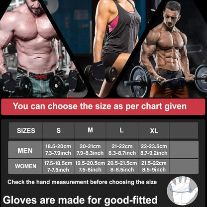 SAWANS Fitness Workout Gloves Gym Weight Lifting Gloves for Men Women Breathable Gymnasium Wrist Support Padded Deadlifts Exercise Training Pull Ups