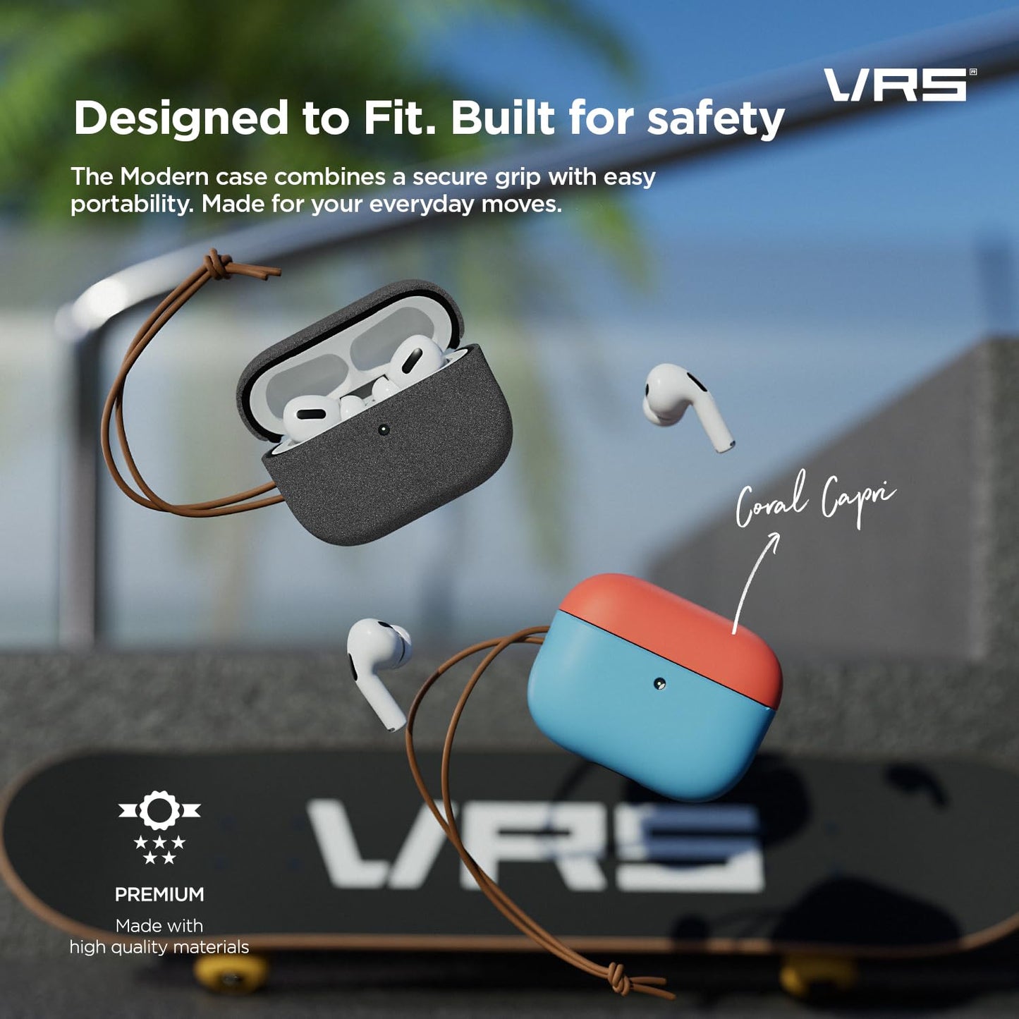 VRS Design Modern for Apple AirPods Pro 3rd Generation Case (2025) – Modern Minimal Style with Slim Profile and Precise Fit Compatible with AirPods Pro 3 (Sand Stone)