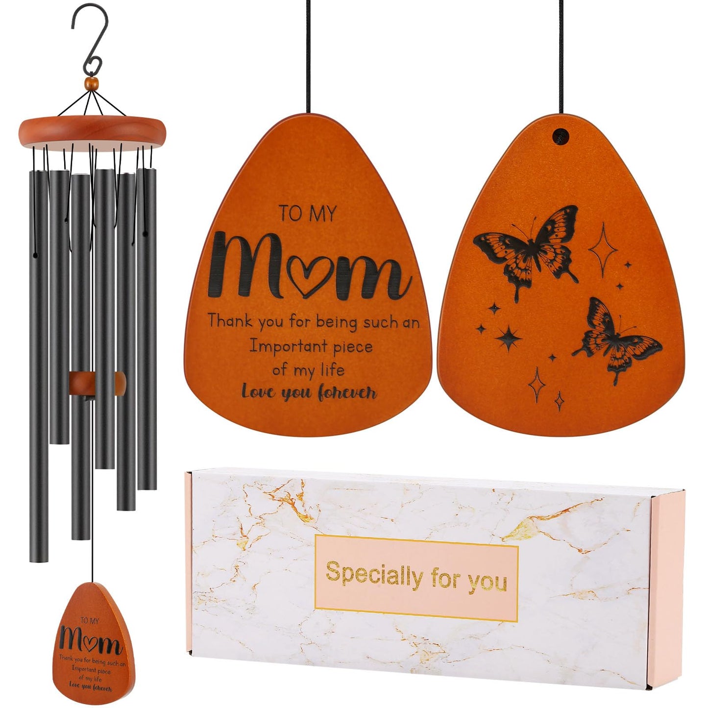Gifts for Mom, Birthday Gifts for Mom from Daughter Son, Mother Gift for Birthday, Mothers Day, Thanksgiving, Christmas, Valentines Day, 32 Inch Wind Chimes Gift for Home Decor
