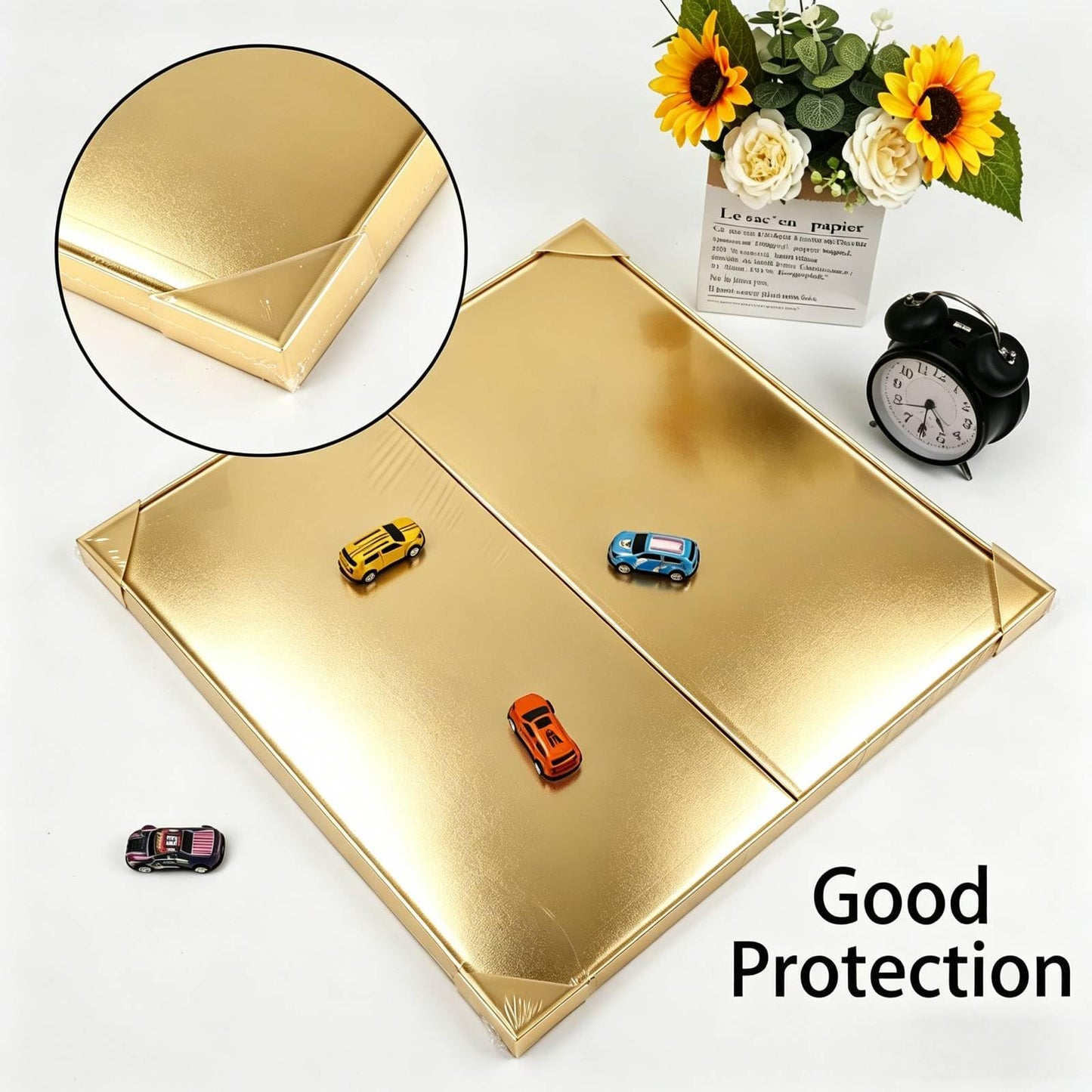 BoxSkivra Large Gift Box 16x12x8 Inches，Gold Gift Box with Lid for Christmas，Anniversary，Birthday，Luxury Boxes with Crinkle Paper，Ribbon，Alphabet Stickers