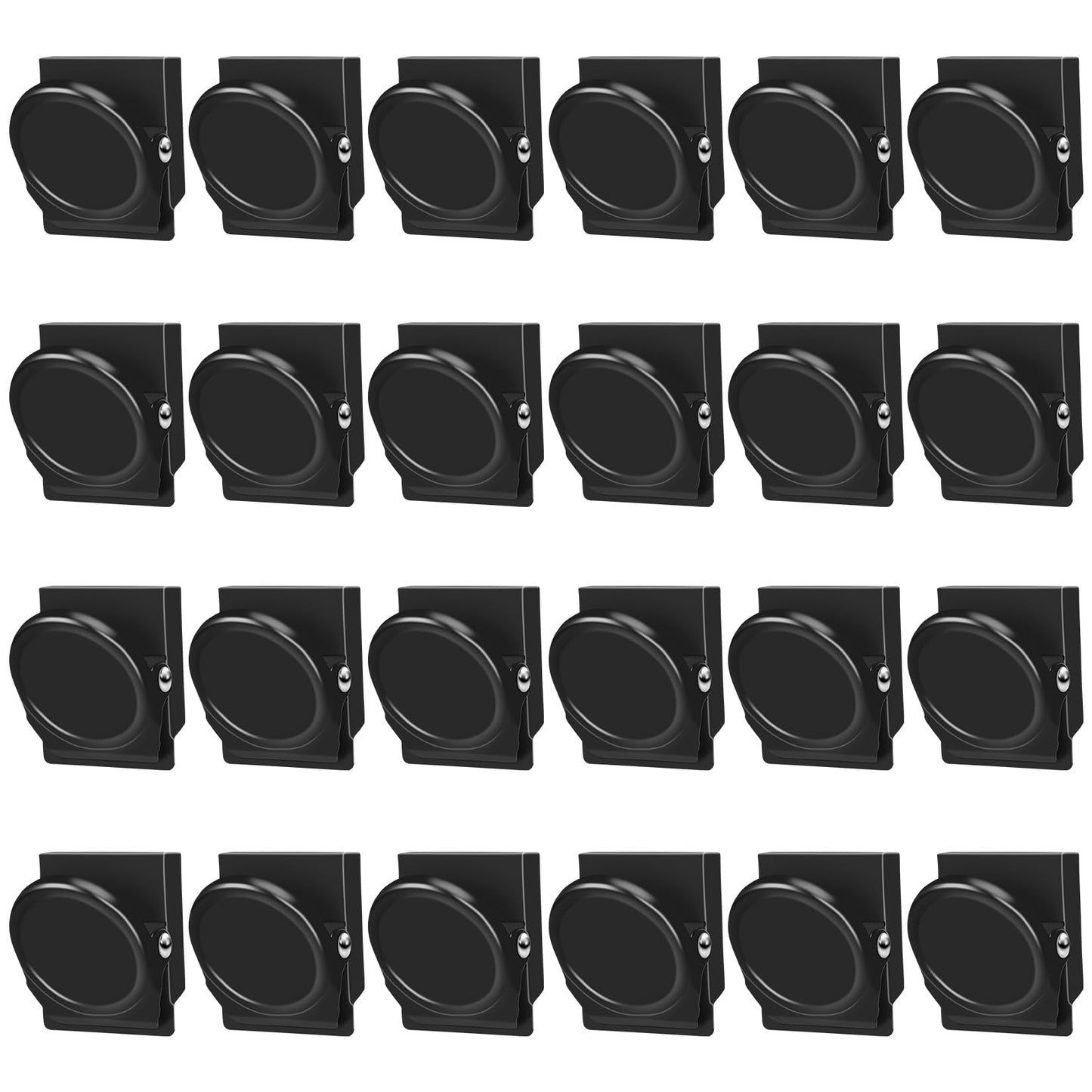 VNDUEEY Black Magnetic Clips, 24 Pcs Fridge Magnets Whiteboard Magnets, Refrigerator Magnet Clips for Locker Photo Displays, Heavy Duty Magnetic Paper Holder for Classroom Office Teacher Supplies