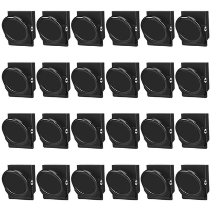 VNDUEEY Black Magnetic Clips, 24 Pcs Fridge Magnets Whiteboard Magnets, Refrigerator Magnet Clips for Locker Photo Displays, Heavy Duty Magnetic Paper Holder for Classroom Office Teacher Supplies