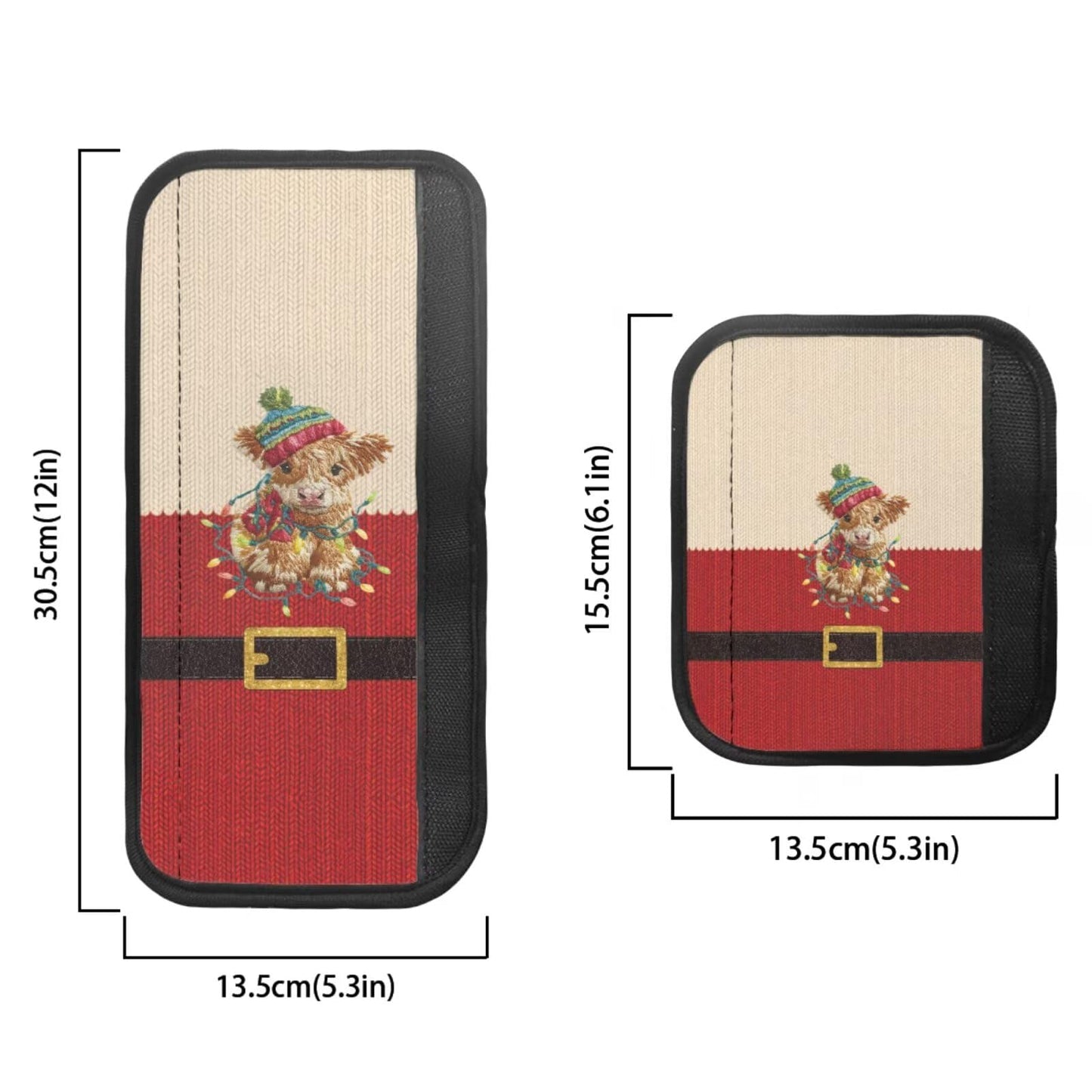 HUISEFOR Christmas Refrigerator Door Handle Covers Highland Cow Kitchen Appliances Gloves Fridge Microwave Dishwasher Door Cloth Protector, Catches Drips,Smudges&Fingerprints Dust Covers