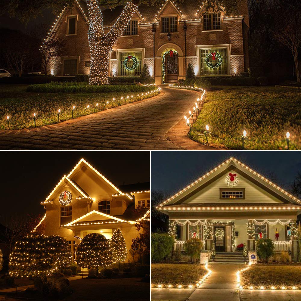 Brizled Gentle Twinkle C5 Christmas Lights, 33ft 100 LED Christmas String Lights, Connectable 120V Warm White Xmas Tree Light Indoor Outdoor Twinkle Xmas Light for Tree Home Holiday Wedding Decor