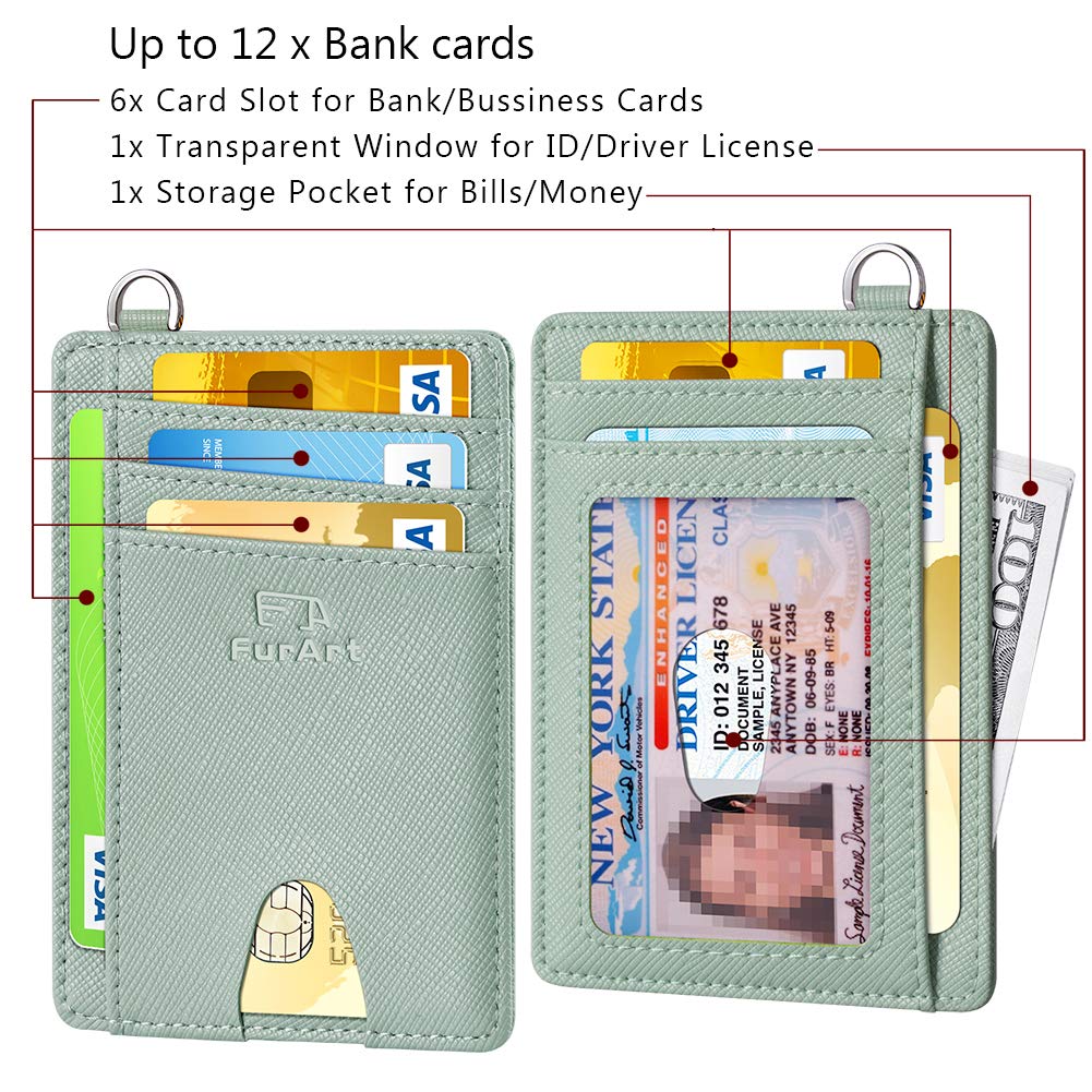 FurArt Slim Minimalist Wallet, Front Pocket Wallets, RFID Blocking, Credit Card Holder for Men-Seaweed
