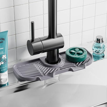 2 Pack Faucet Mat for Kitchen Sink，6° Slope Sink Splash Guard，Splash Guard for