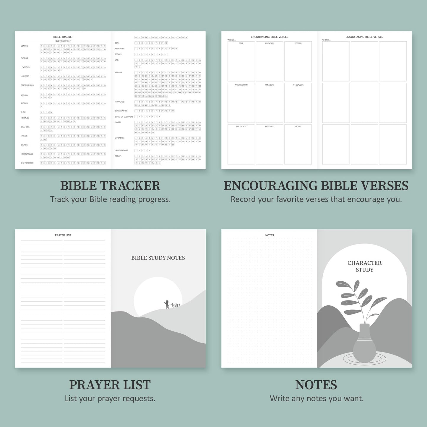 Verveorig Bible Study Journal for Women & Men, Church Notes Prayer Journal Bible Notebook for Note Taking, Bible Study Guide/Supplies/Gifts/Accessories (Brown, A5 (5.8" x 8.3"))